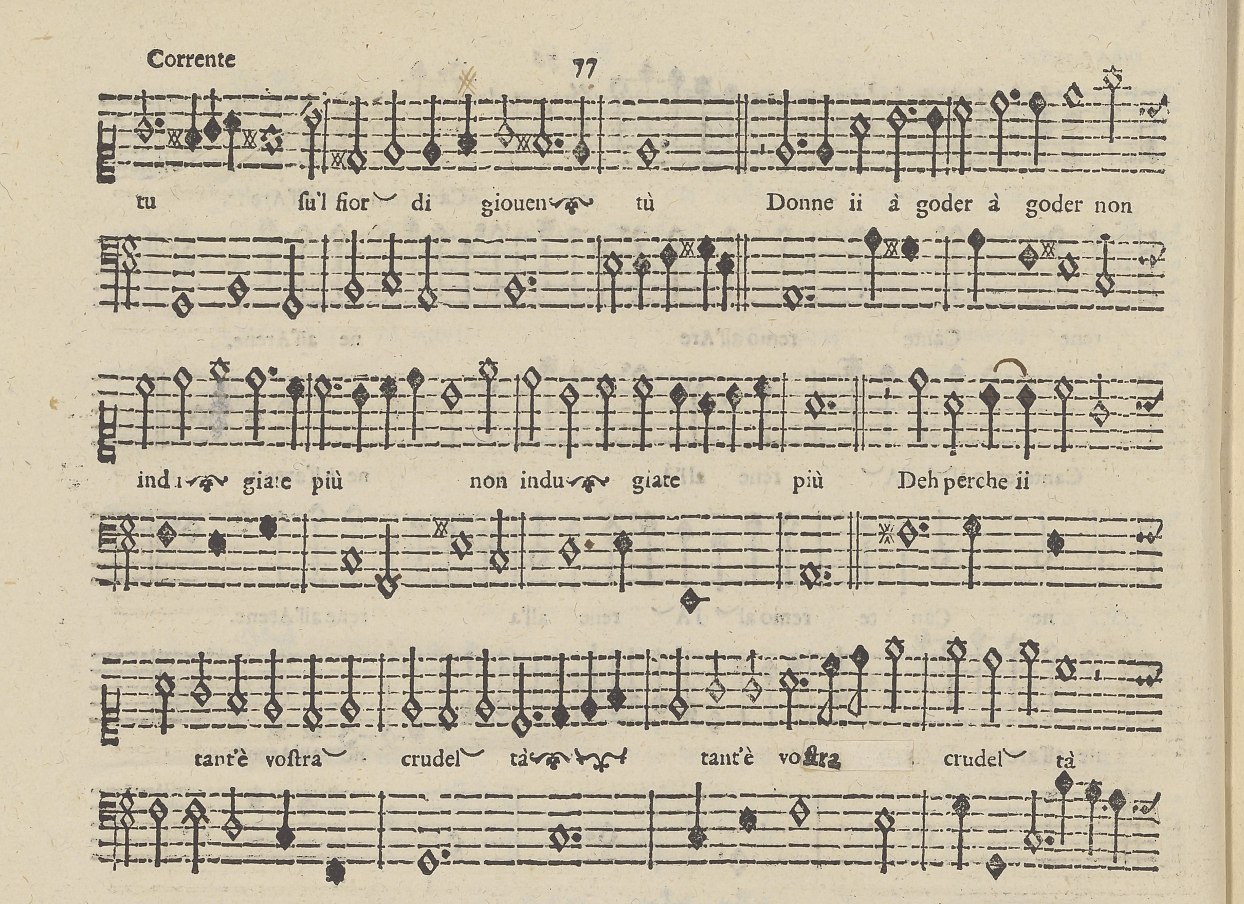 Manuscript page of a seventeenth-century villancico